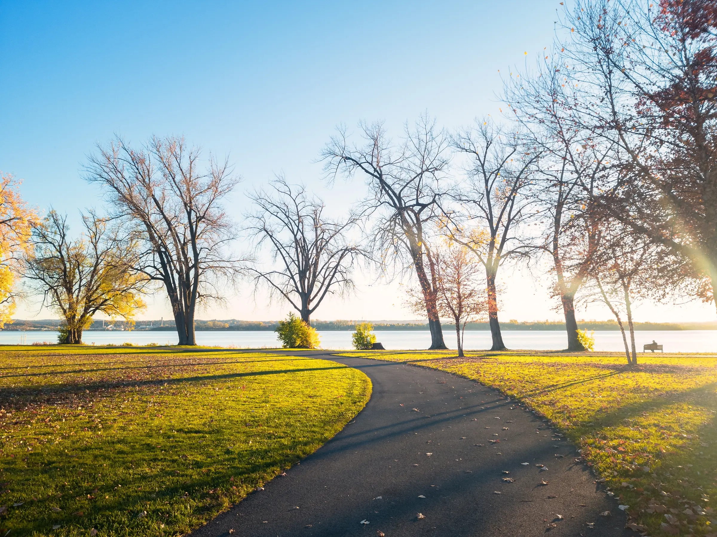 Onondaga Lake Park Syracuse NY sunset lake path